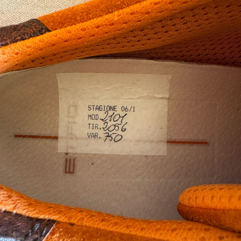 Etro Orange Suede Retro Sneakers — Designer Street Style - Picture 7 of 9